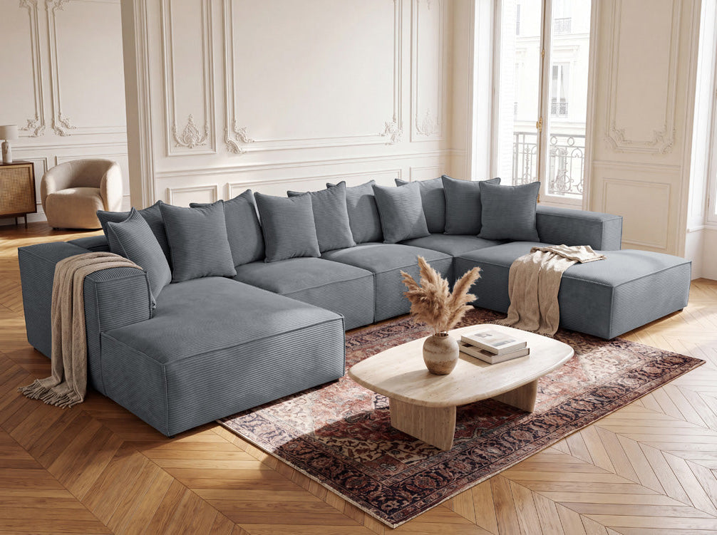 Designer-Sofa Largo U XXL aus Cord