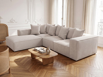 Designer-Ecksofa Largo mat laanger Ottomane aus Cord
