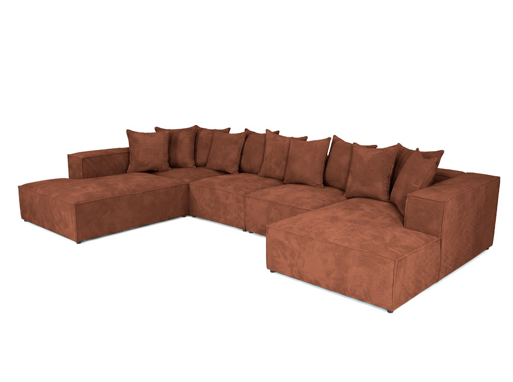 Designer-Sofa Largo U XXL aus Cord