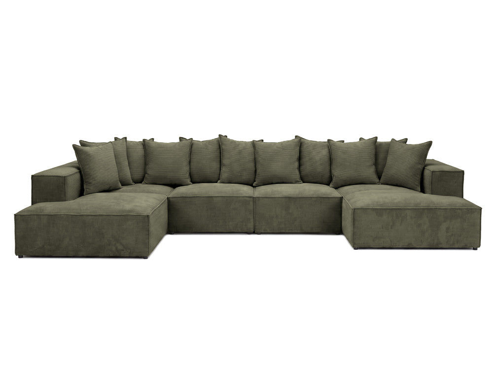 Designer-Sofa Largo U XXL aus Cord