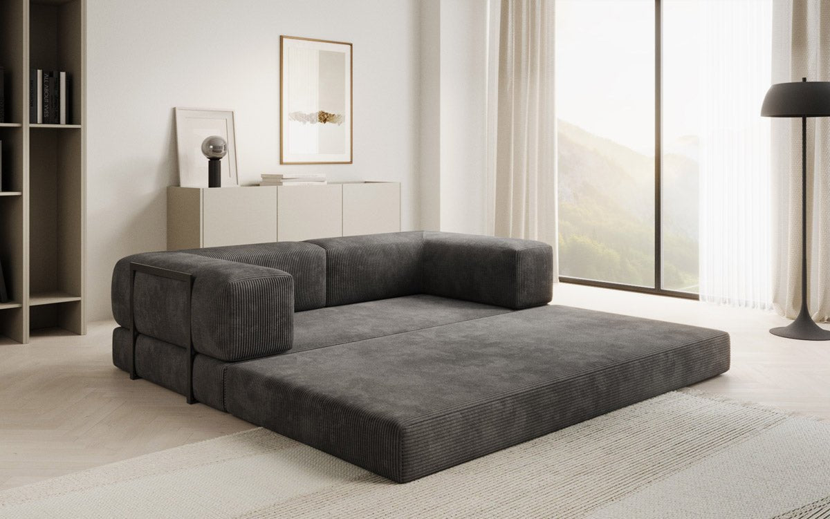 Lazy Spar-Set: 3-Sitzer + Hocker in Cord