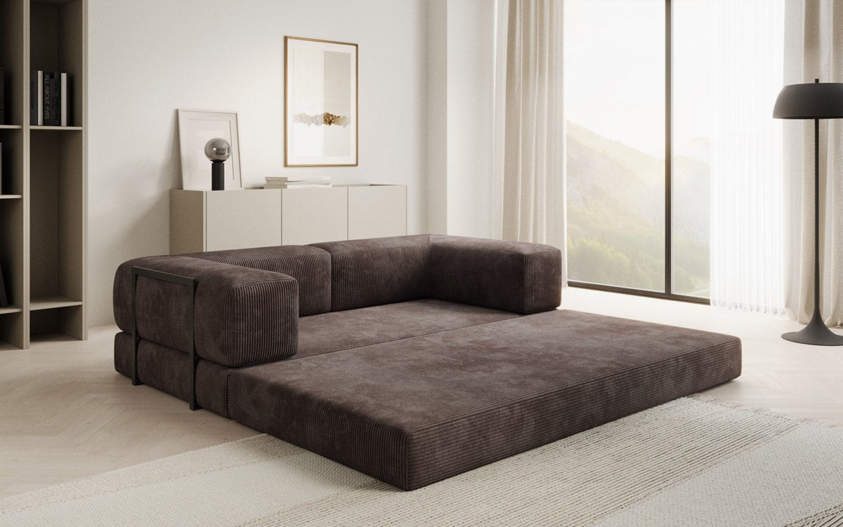 Designer Sofa Lazy 3 Sëtzer aus Cord