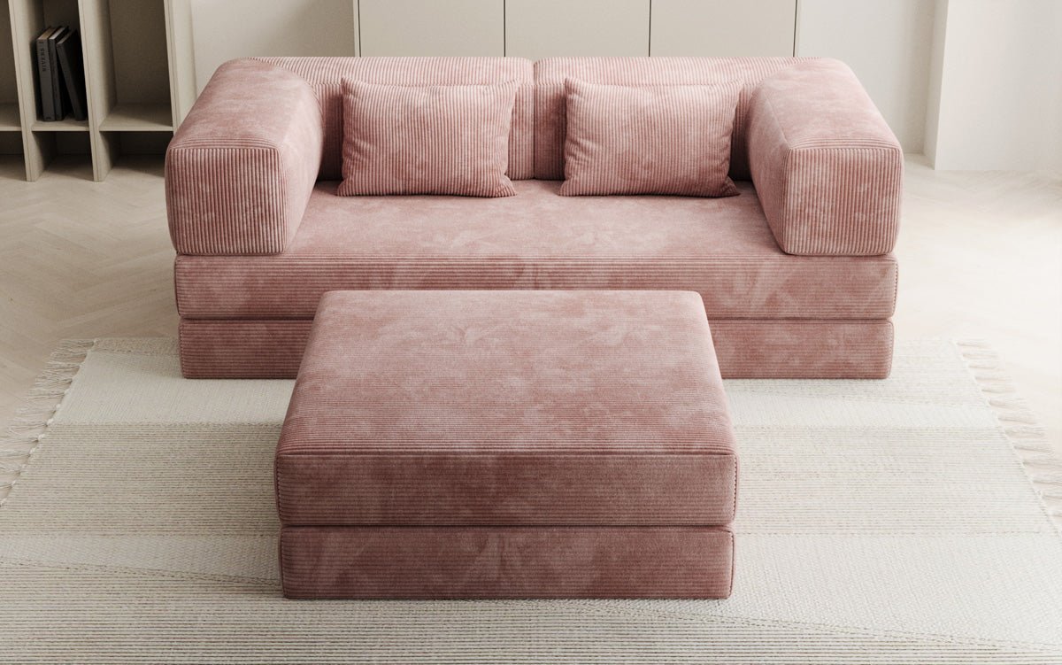 Lazy Spar-Set: 3-Sitzer + Hocker in Cord