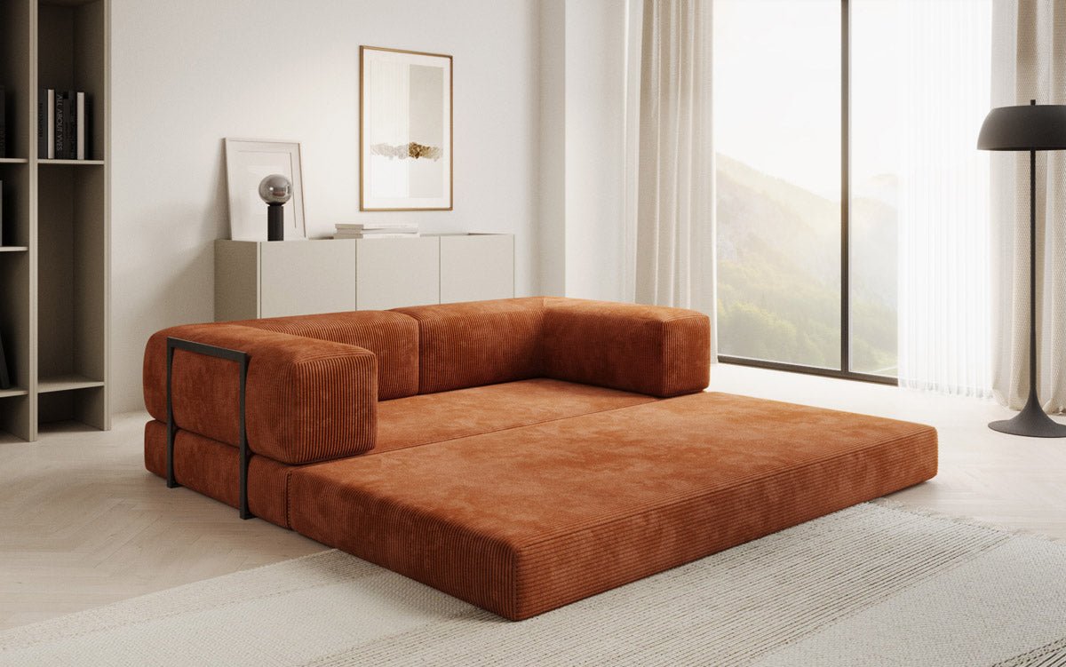 Designer Sofa Lazy 3 Sëtzer aus Cord