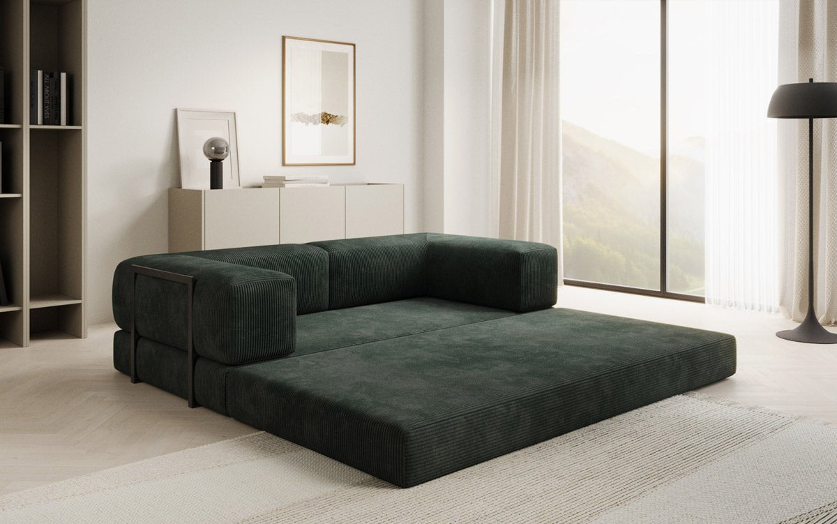 Designer Sofa Lazy 3 Sëtzer aus Cord