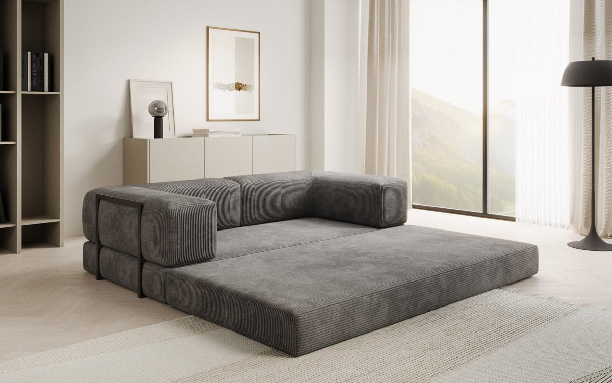 Designer Sofa Lazy 3 Sëtzer aus Cord