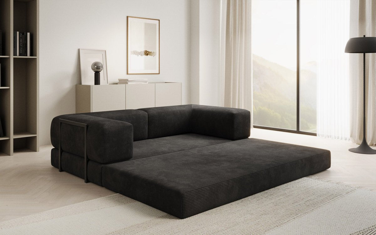 Designer Sofa Lazy 3 Sëtzer aus Cord