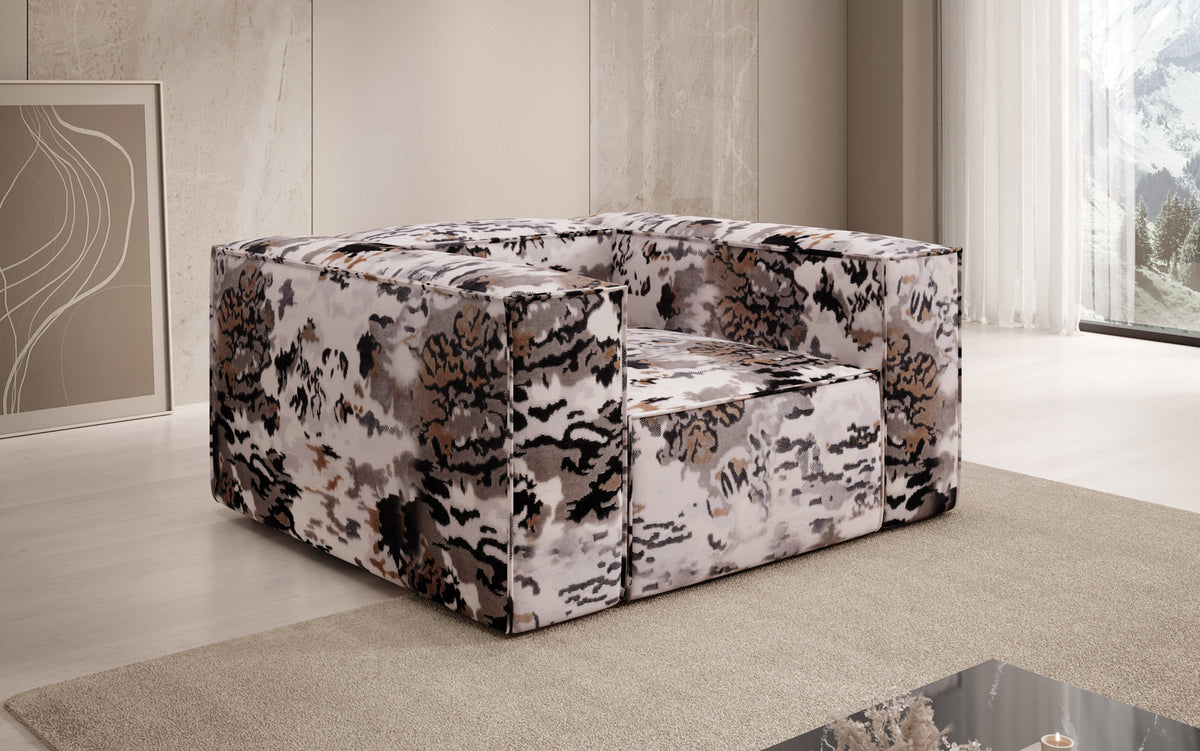 Designer Sofa-Sessel Lesley - Jacquard mit Aquarell-Muster