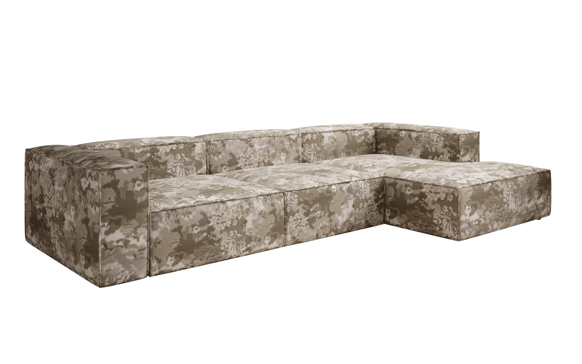 Designer Ecksofa Lesley - Jacquard mit Aquarell-Muster