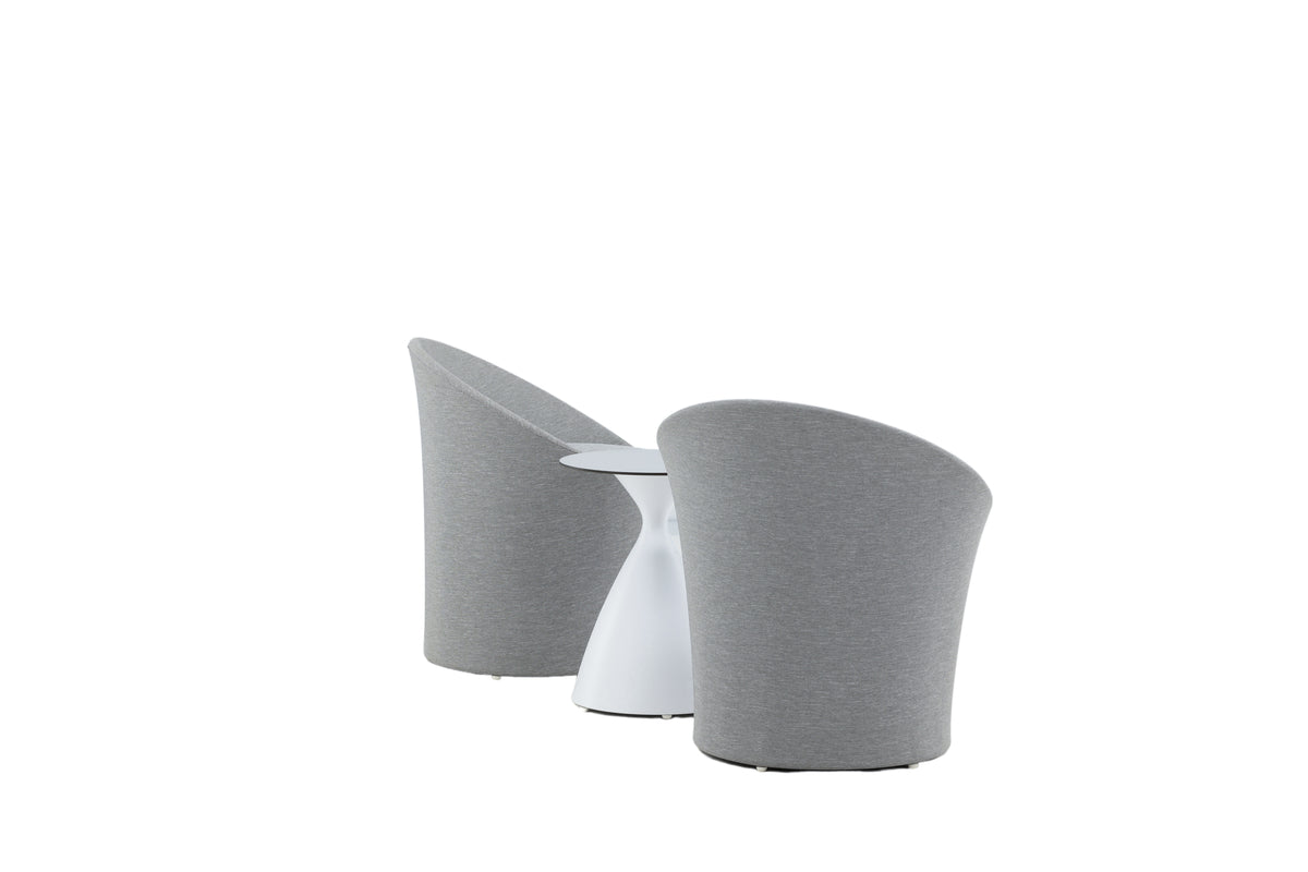 Loungeset Tanja - Grau/Weißes Set mit 2 Stühlen