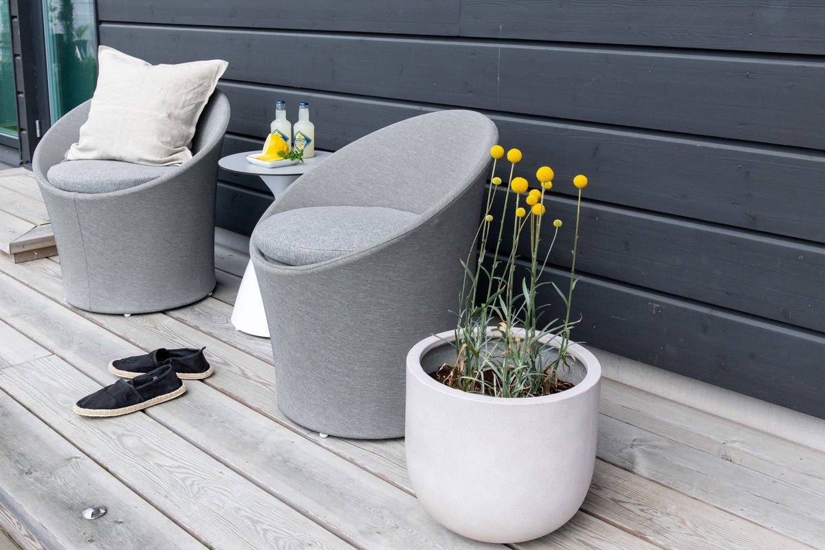 Loungeset Tanja - Grau/Weißes Set mit 2 Stühlen