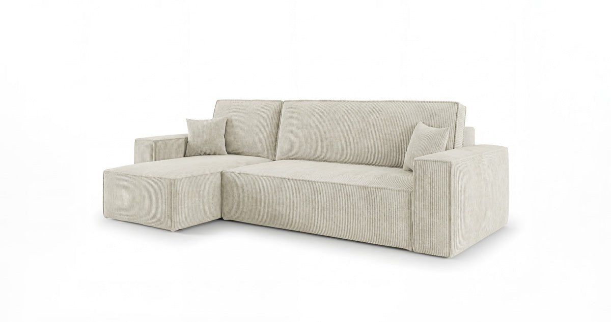 Designer-Sofa Lunaro Mini mat Schlof- a Klappfunktioun a Cord