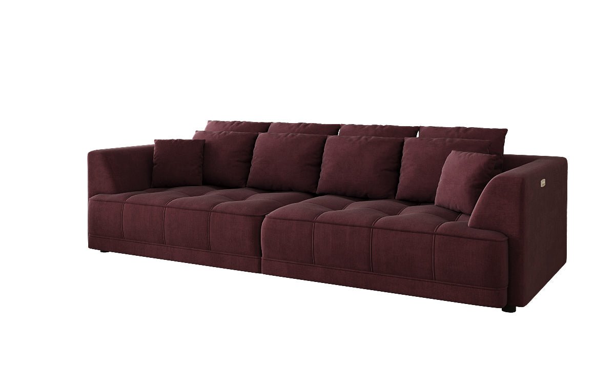 Designer grousst Sofa Nuvo aus Samett mat elektrescher Schloffunktioun