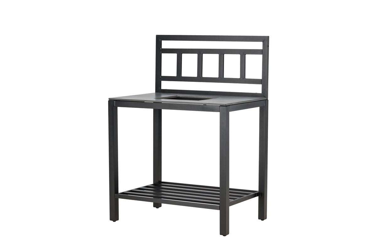 Outdoor Kichenbank Heidi - mat Steen-Dëschplack an Schwaarz