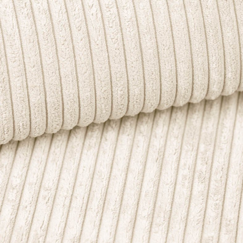 Designer Polsterbett Ophelia aus Cord mat Stauraum