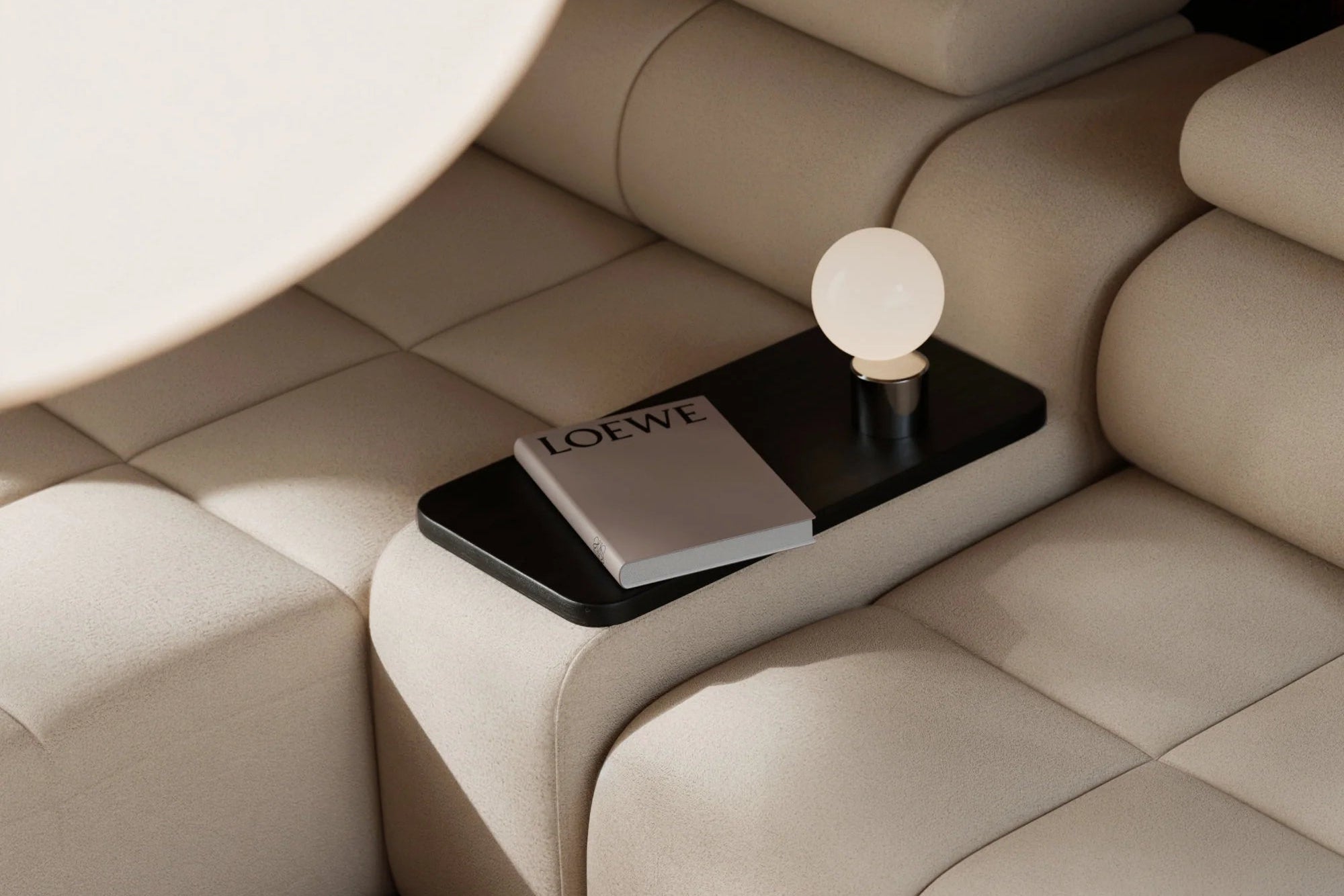 Designer Sofa Wunnlandschaft Mia mat elektrescher Sëtzvergréisserung a Chenille