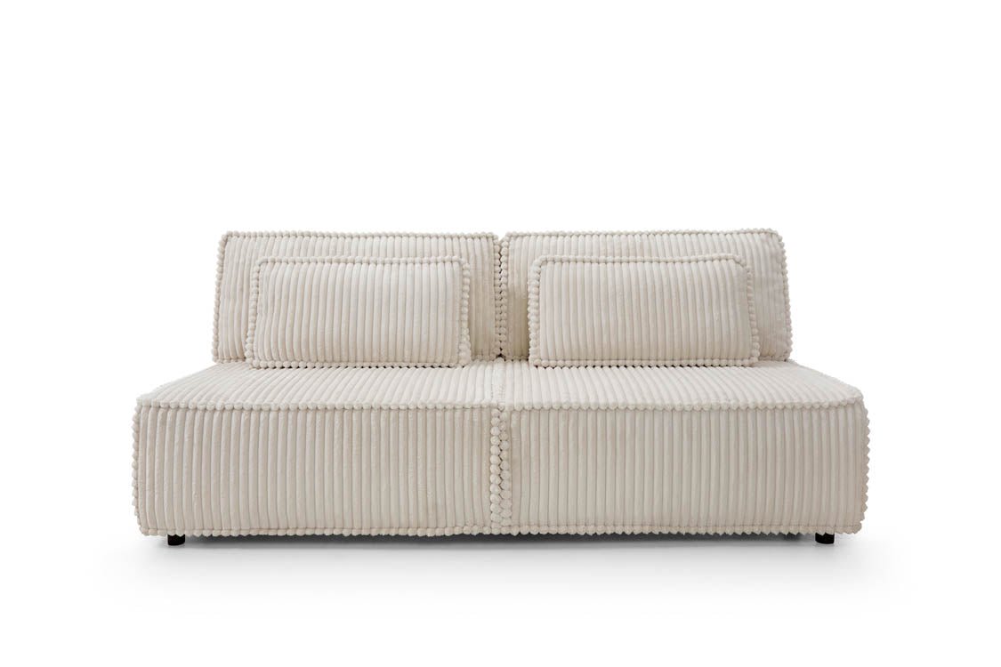 Designer Sofa Komma mat Schloffunktion an Stauraum