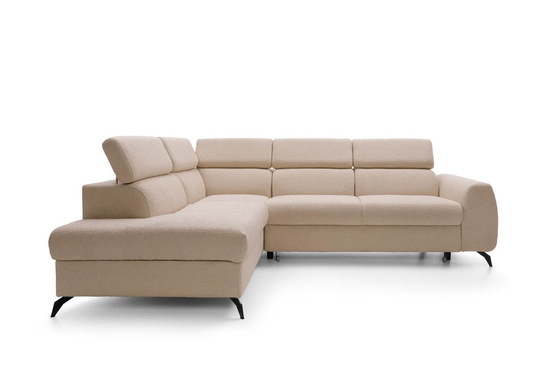 Designer Ecksofa Stille mat Schlof- a Klappfunktioun