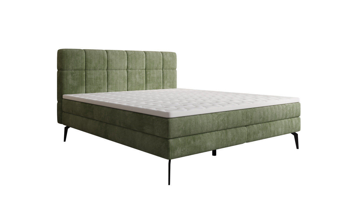 Boxspringbett Vera aus Cord mat héije Féiss