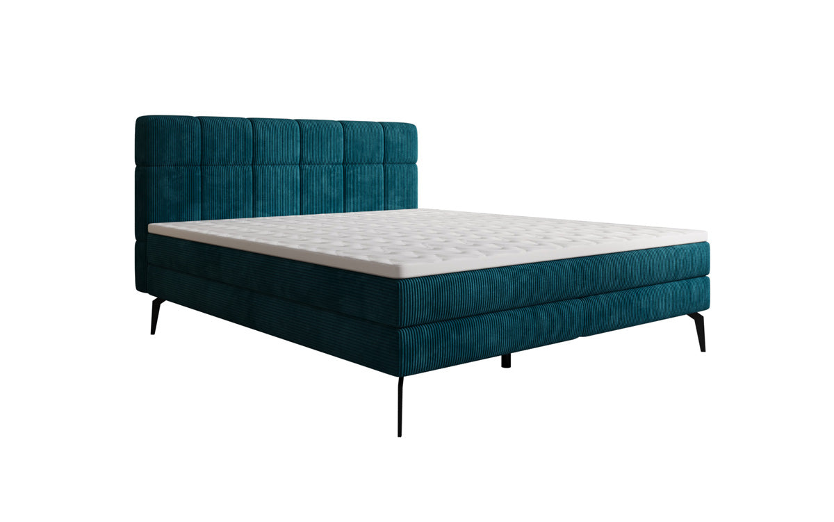 Boxspringbett Vera aus Cord mat héije Féiss
