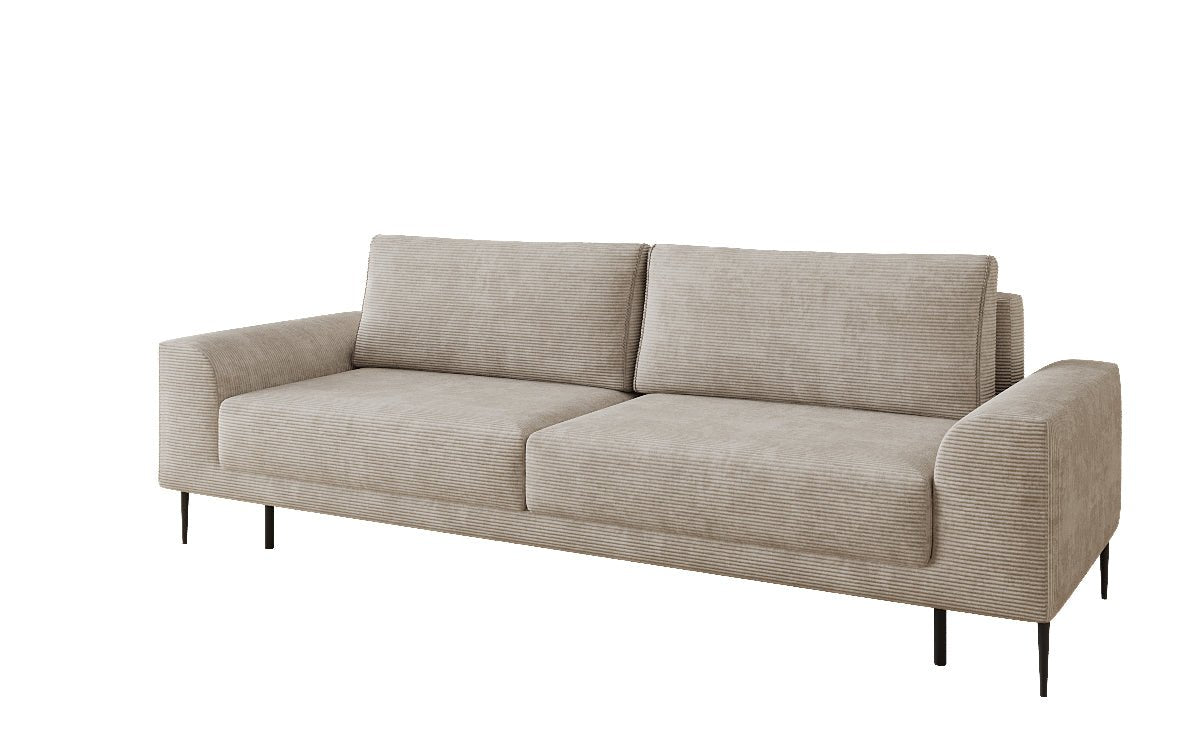 Designer-3-Sëtzer-Sofa Bloom a Cord mat Schloffunktioun a Stauraum