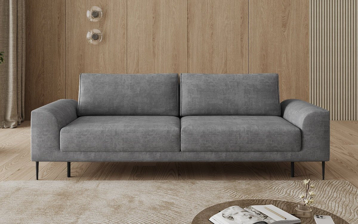 Designer-3-Sëtzer-Sofa Bloom a Cord mat Schloffunktioun a Stauraum