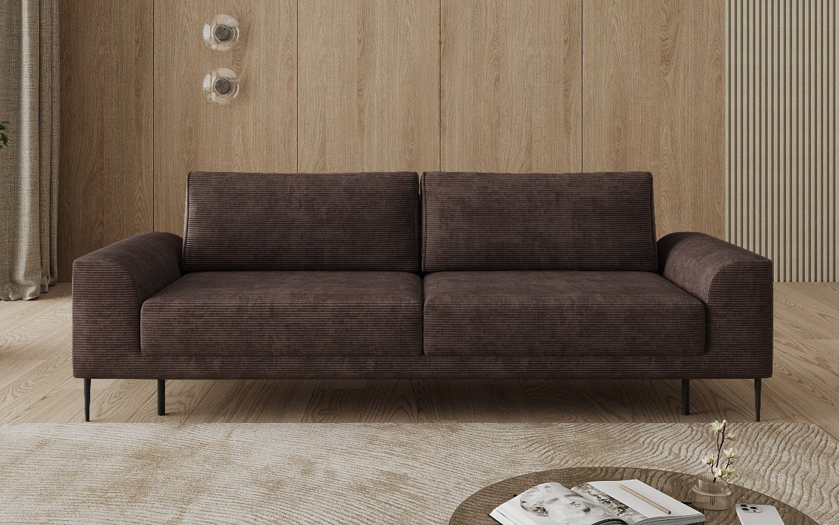 Designer-3-Sëtzer-Sofa Bloom a Cord mat Schloffunktioun a Stauraum