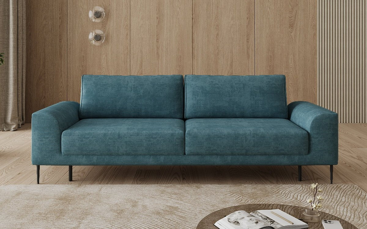 Designer-3-Sëtzer-Sofa Bloom a Cord mat Schloffunktioun a Stauraum