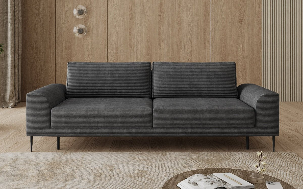 Designer-3-Sëtzer-Sofa Bloom a Cord mat Schloffunktioun a Stauraum