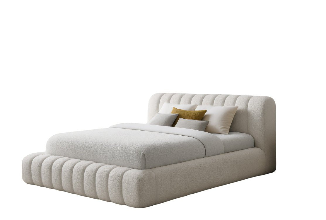 Designer Polsterbett Selene Bouclé mit Stauraum