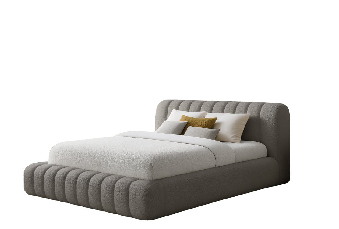 Designer Polsterbett Selene Bouclé mit Stauraum