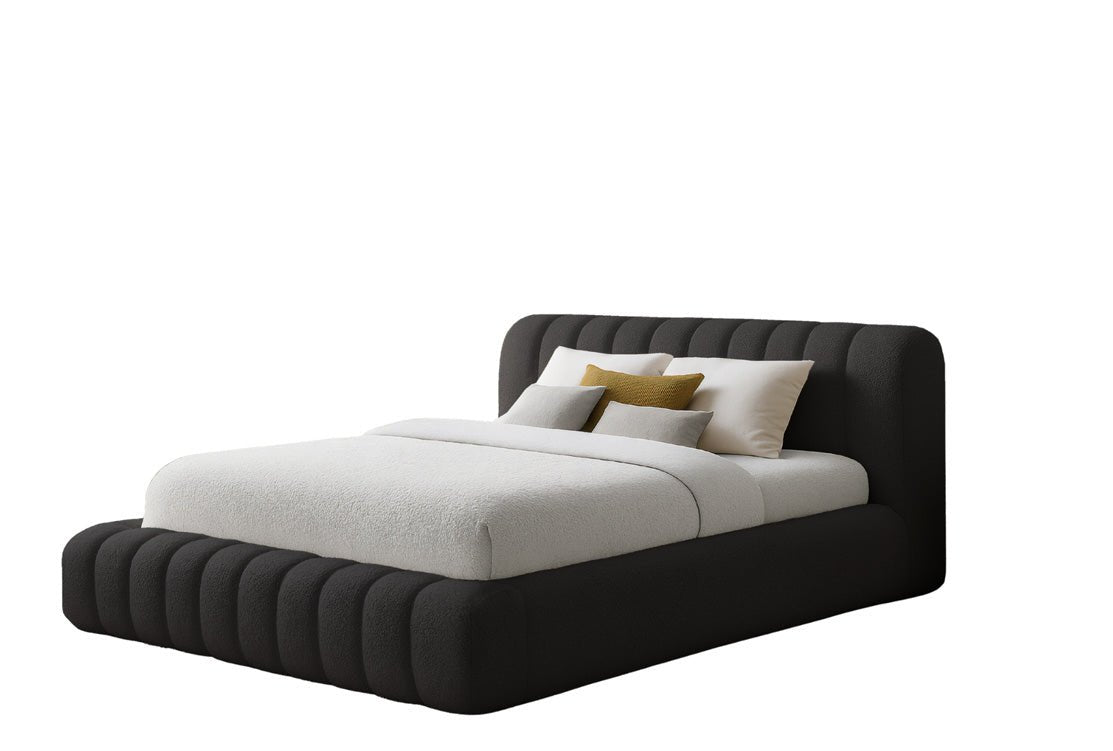 Designer Polsterbett Selene Bouclé mit Stauraum