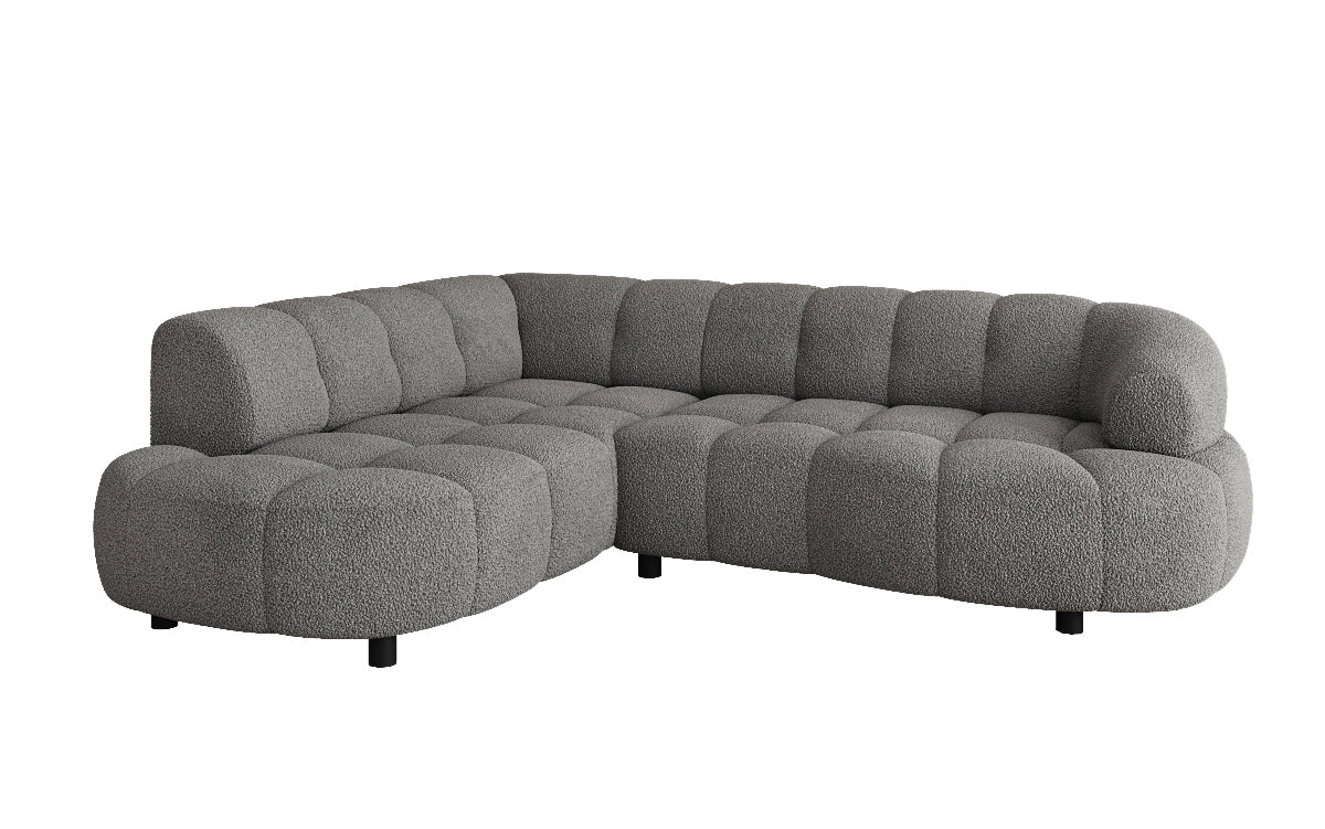Designer Sofa Olivia Mini in Teddy Bouclé mit elektrischer Sitzerweiterung