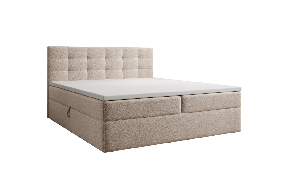 Boxspringbett Lux a Strukturstoff mat Stauplaz
