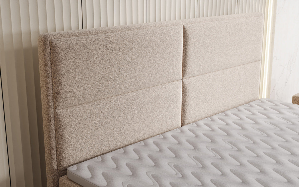 Boxspringbett Viola aus Strukturstoff mat Stauraum