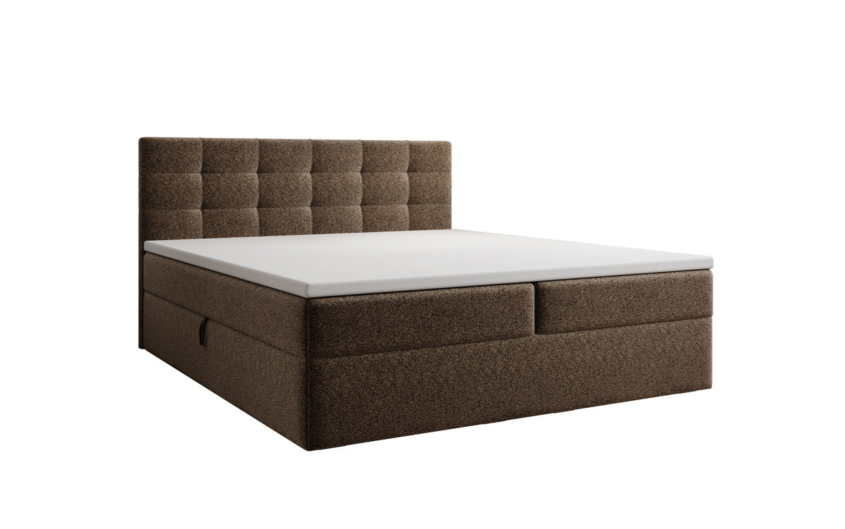 Boxspringbett Lux a Strukturstoff mat Stauplaz