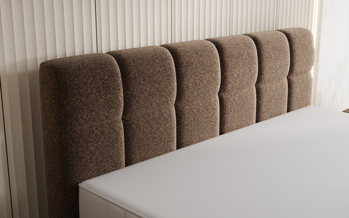 Boxspringbett Nala a Strukturstoff mat Schwiew-Optik