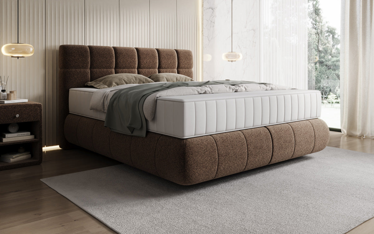 Boxspringbett Nala a Strukturstoff mat Schwiew-Optik