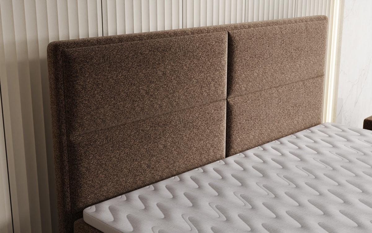 Boxspringbett Viola aus Strukturstoff mat Stauraum