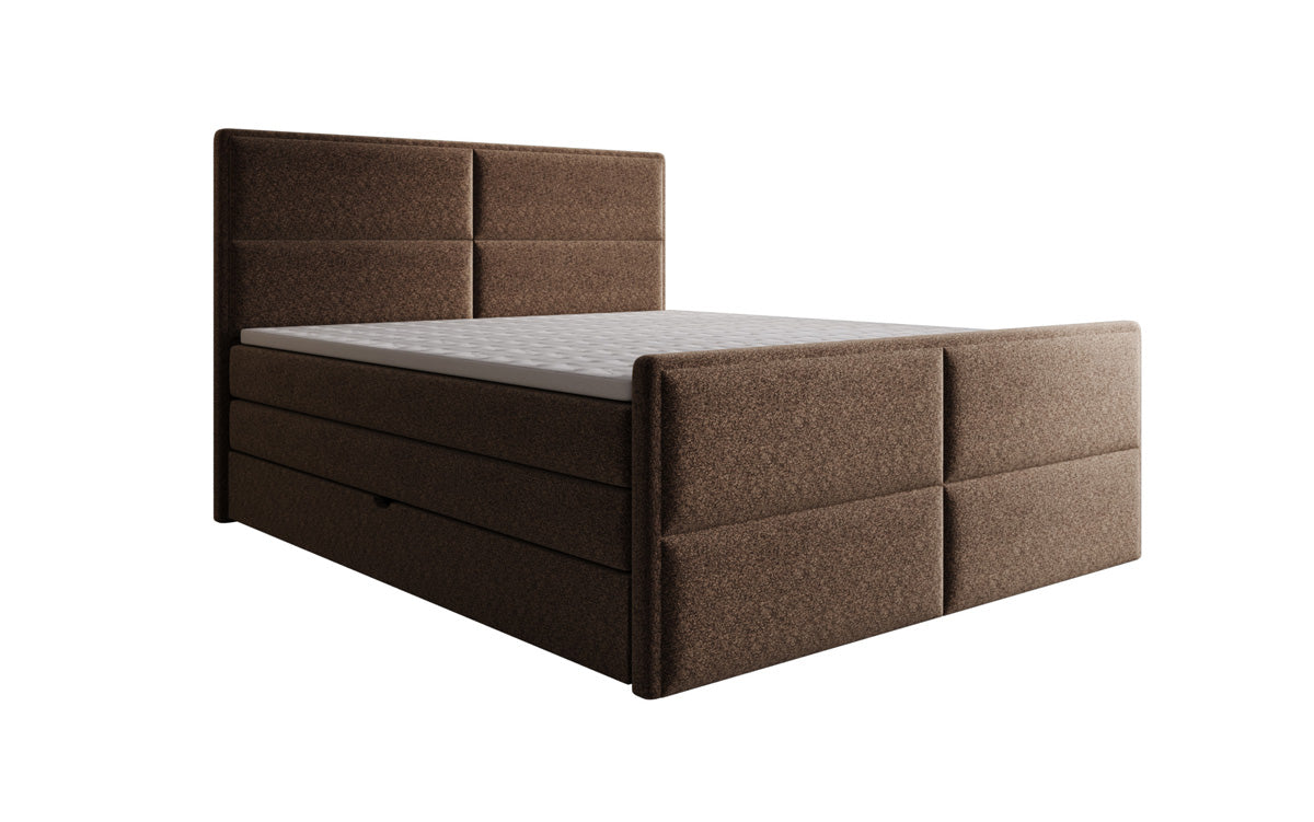 Boxspringbett Viola aus Strukturstoff mat Stauraum