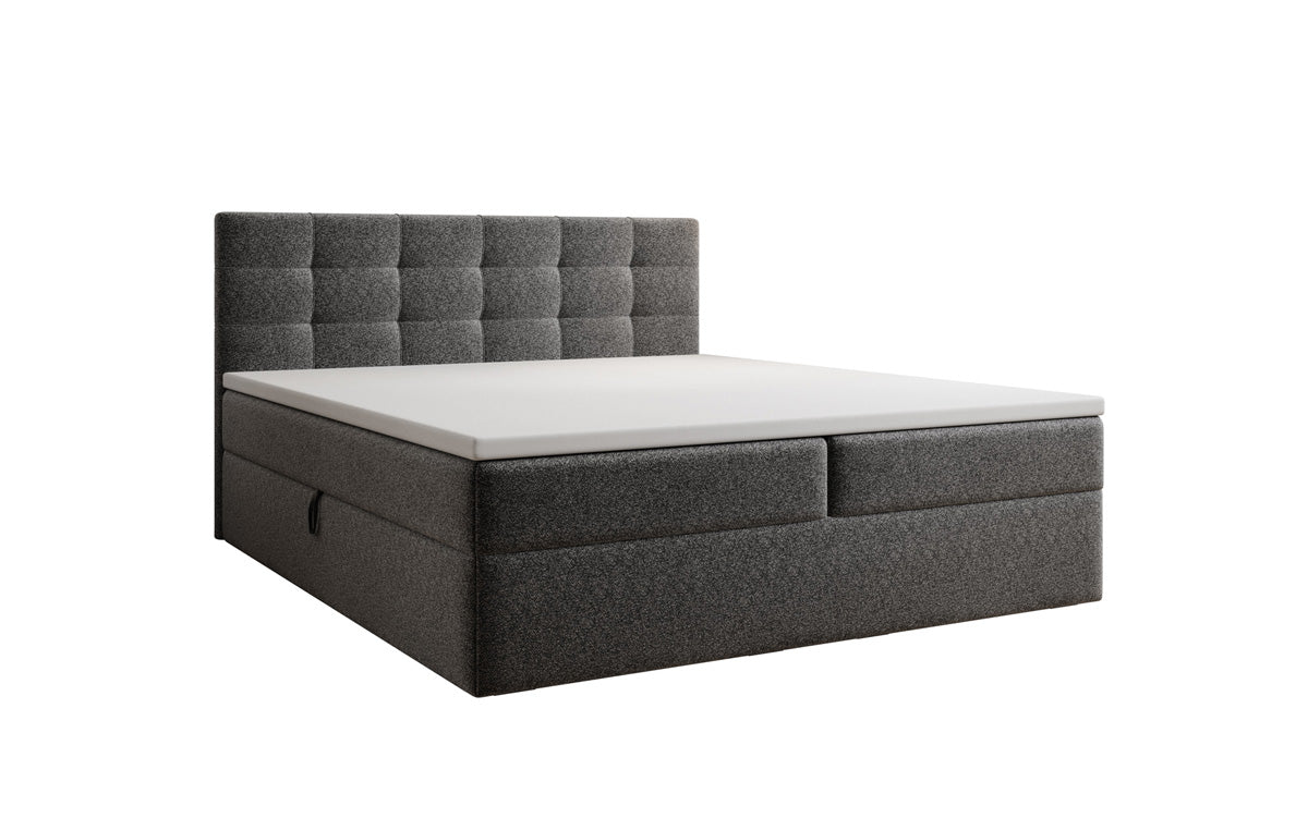 Boxspringbett Lux a Strukturstoff mat Stauplaz