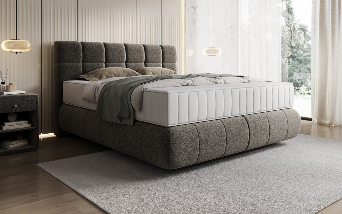 Boxspringbett Nala a Strukturstoff mat Schwiew-Optik