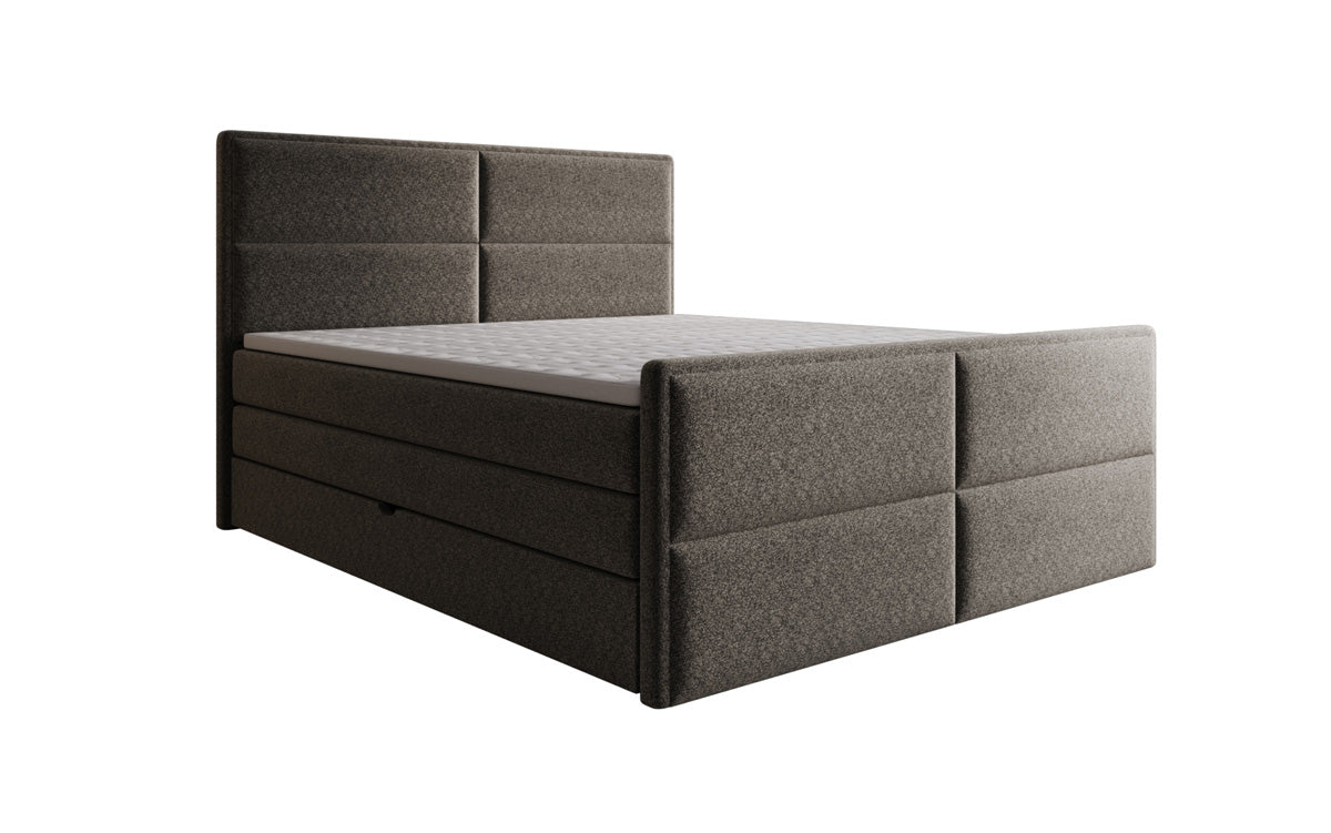 Boxspringbett Viola aus Strukturstoff mat Stauraum