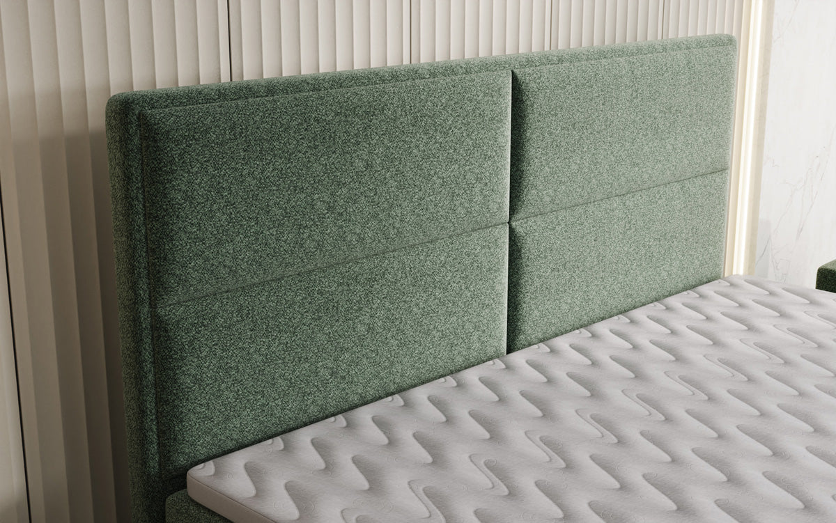Boxspringbett Viola aus Strukturstoff mat Stauraum