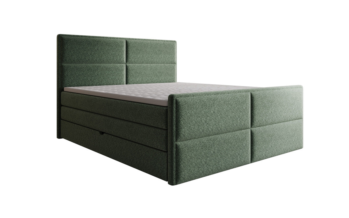 Boxspringbett Viola aus Strukturstoff mat Stauraum