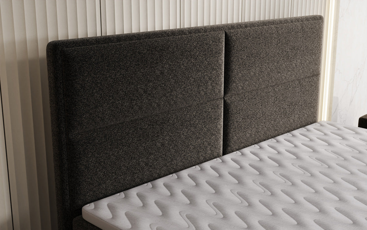 Boxspringbett Viola aus Strukturstoff mat Stauraum
