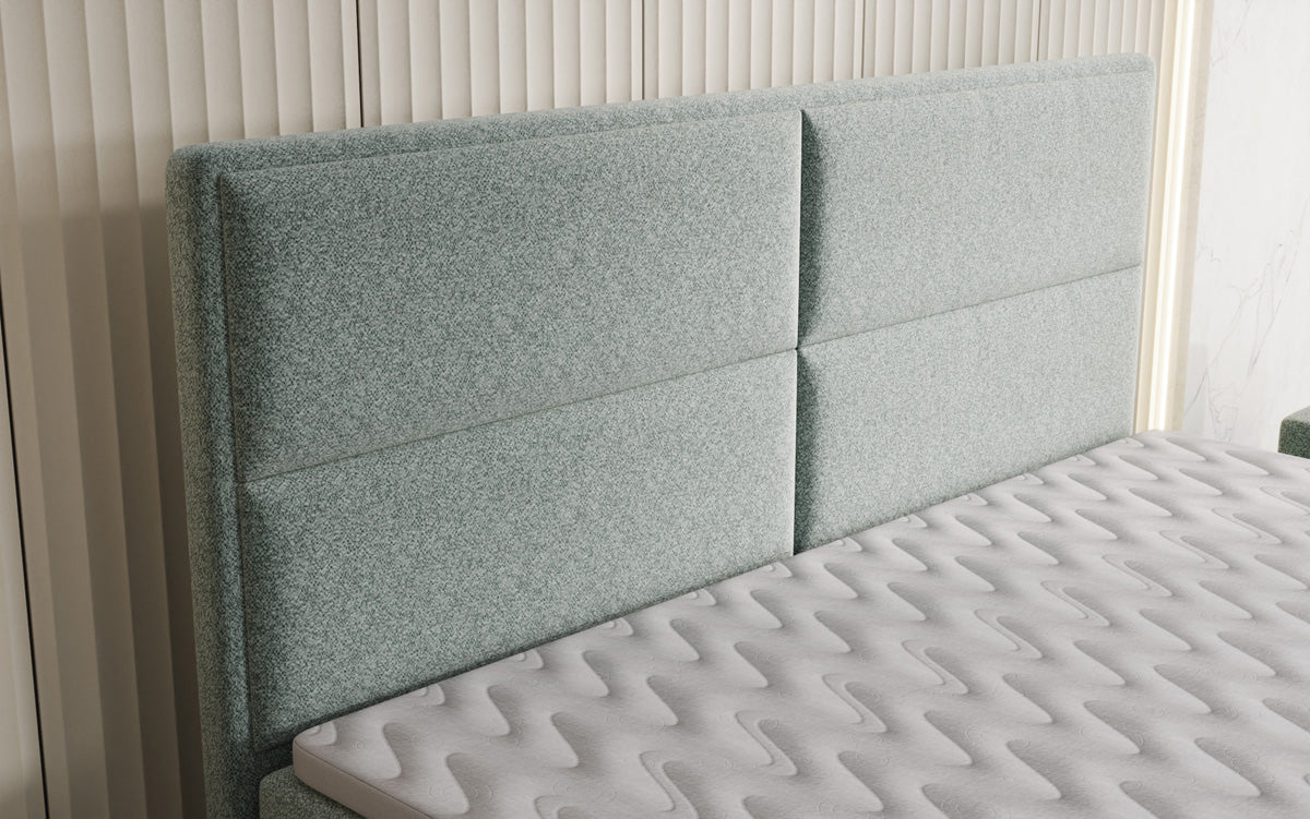 Boxspringbett Viola aus Strukturstoff mat Stauraum