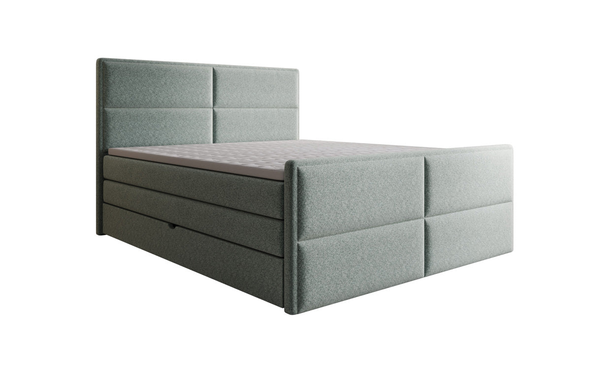 Boxspringbett Viola aus Strukturstoff mat Stauraum