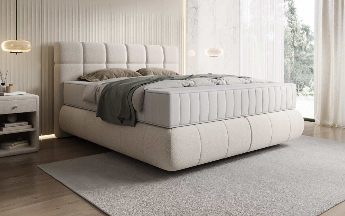 Boxspringbett Nala a Strukturstoff mat Schwiew-Optik