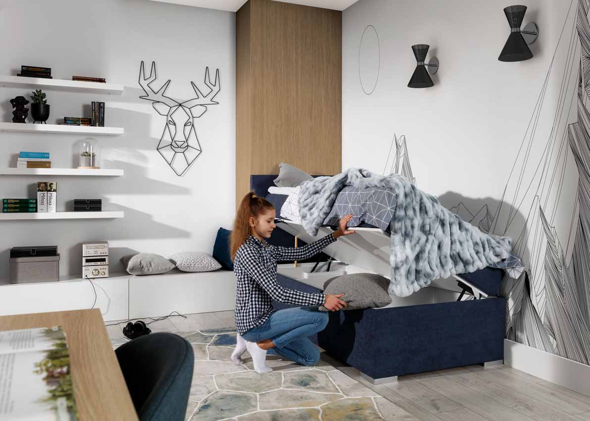 Boxspringbett Relio 90x200 mat Stauraum